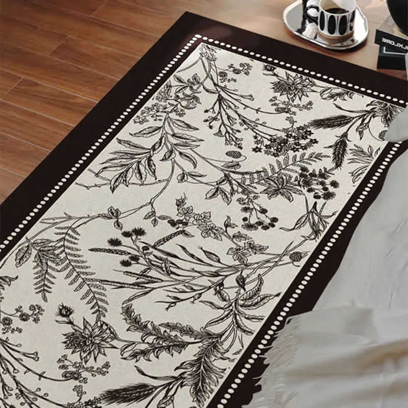 Eleganter Vintage-Fußteppich mit Blumenmuster