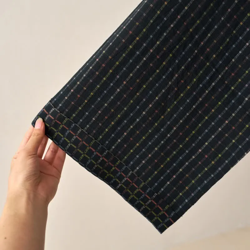 Karierte Kimono-Yukata-Robe aus Bio-Baumwolle