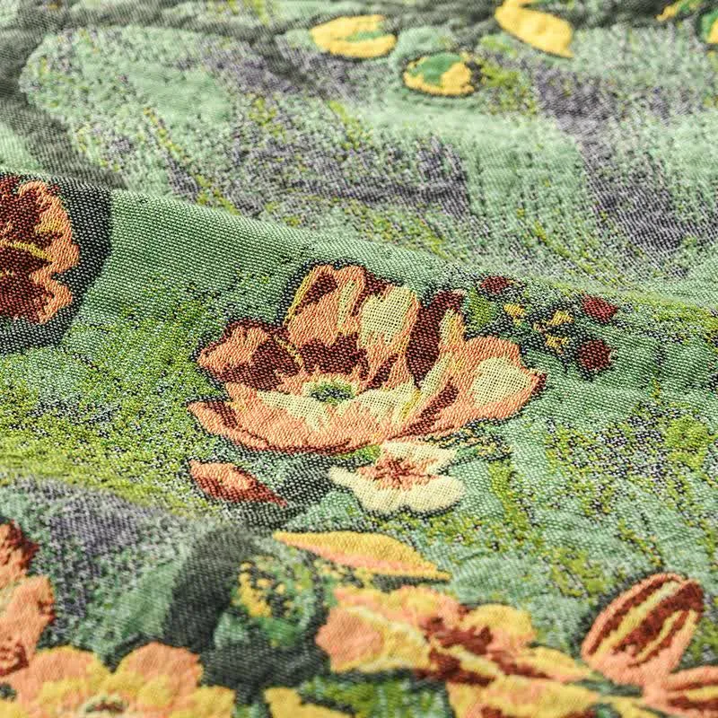 Künstlerische Waldvogel-Sofadecke aus Baumwollgaze