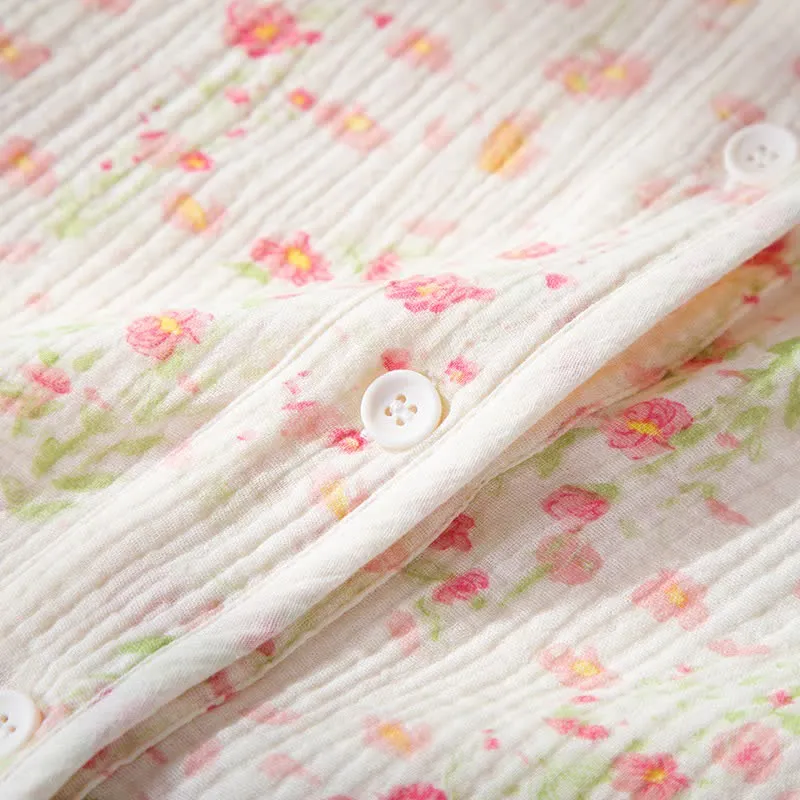 Elegantes Pyjama-Set aus begonienfarbener Baumwollgaze