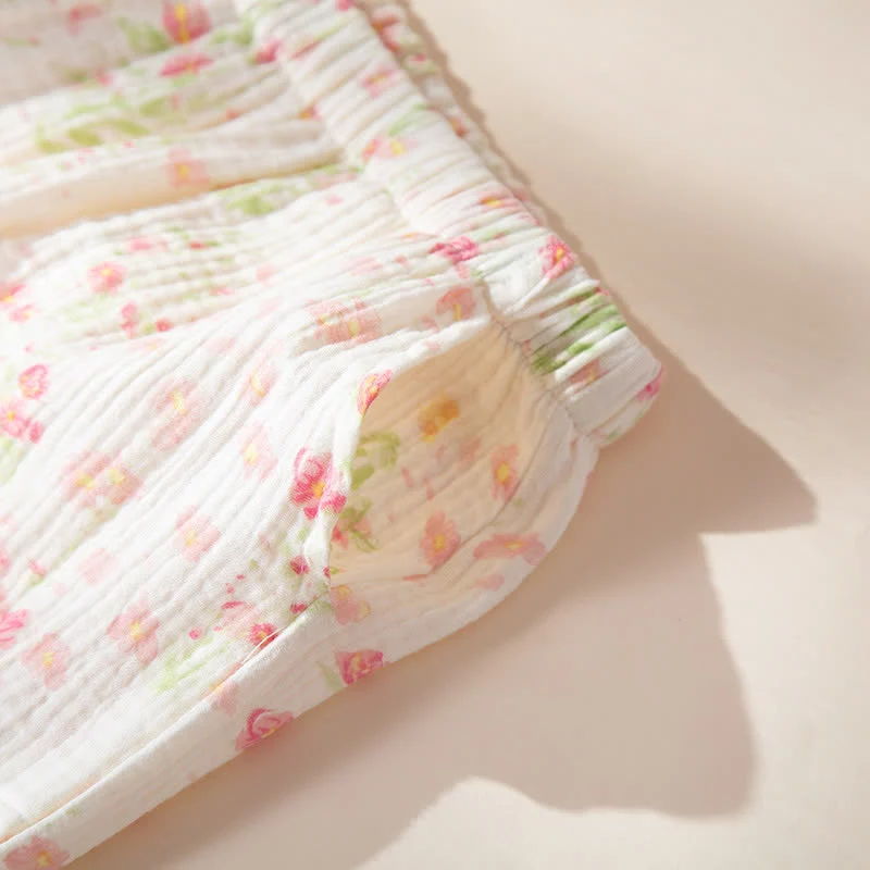 Elegantes Pyjama-Set aus begonienfarbener Baumwollgaze