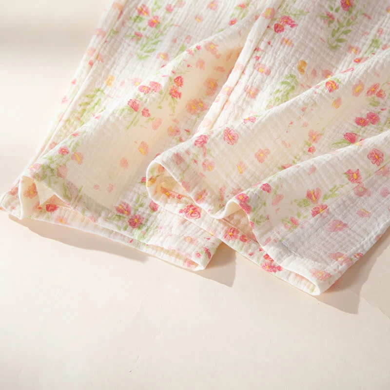 Elegantes Pyjama-Set aus begonienfarbener Baumwollgaze