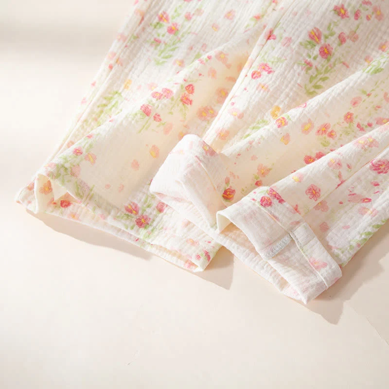 Elegantes Pyjama-Set aus begonienfarbener Baumwollgaze