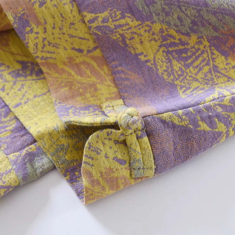 Pyjama-Set im orientalischen Stil mit Blattmotiven aus reiner Baumwolle
