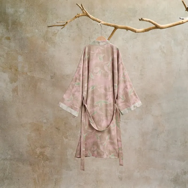 Kimono-Bademantel aus Naturbaumwollgaze
