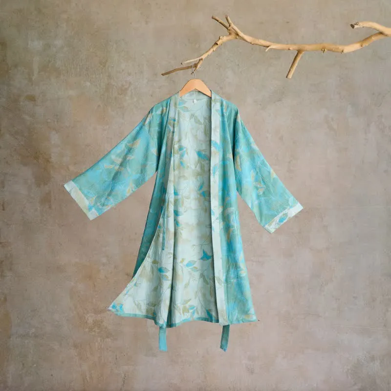 Kimono-Bademantel aus Naturbaumwollgaze