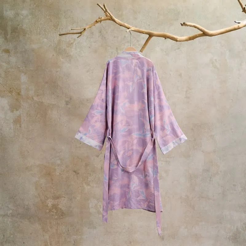 Kimono-Bademantel aus Naturbaumwollgaze