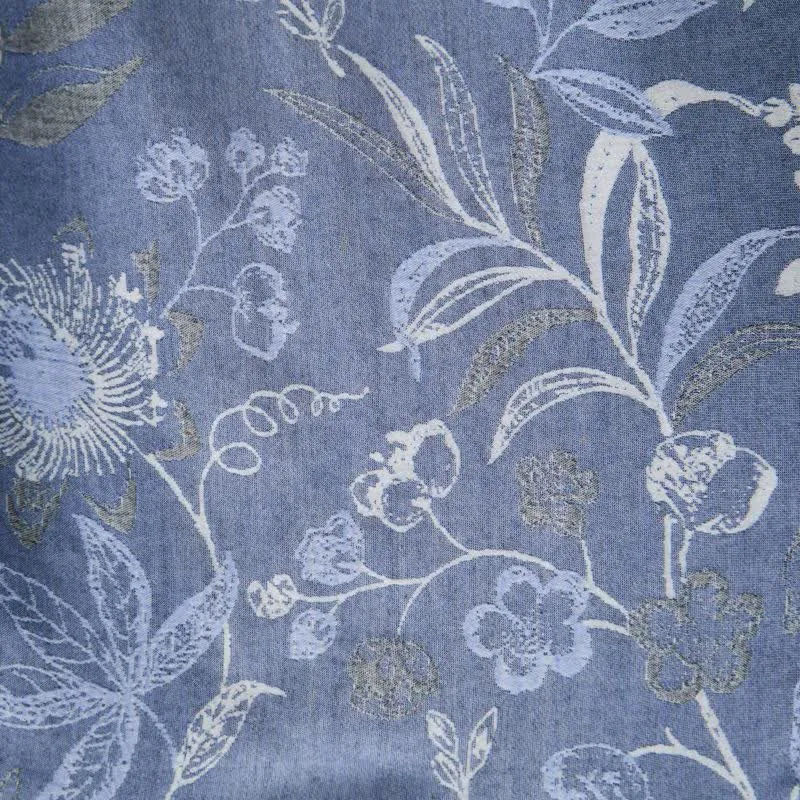 Kimono-Robe aus Baumwollgaze mit pastoralem Blattmuster