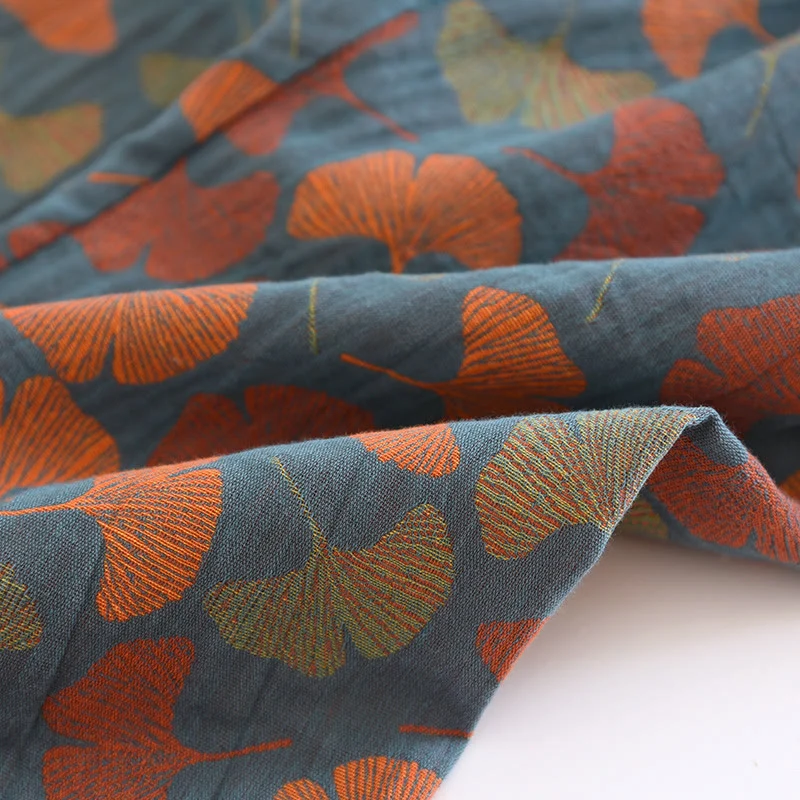 Loungewear-Set aus Baumwolle mit Ginkgoblatt-Knopf