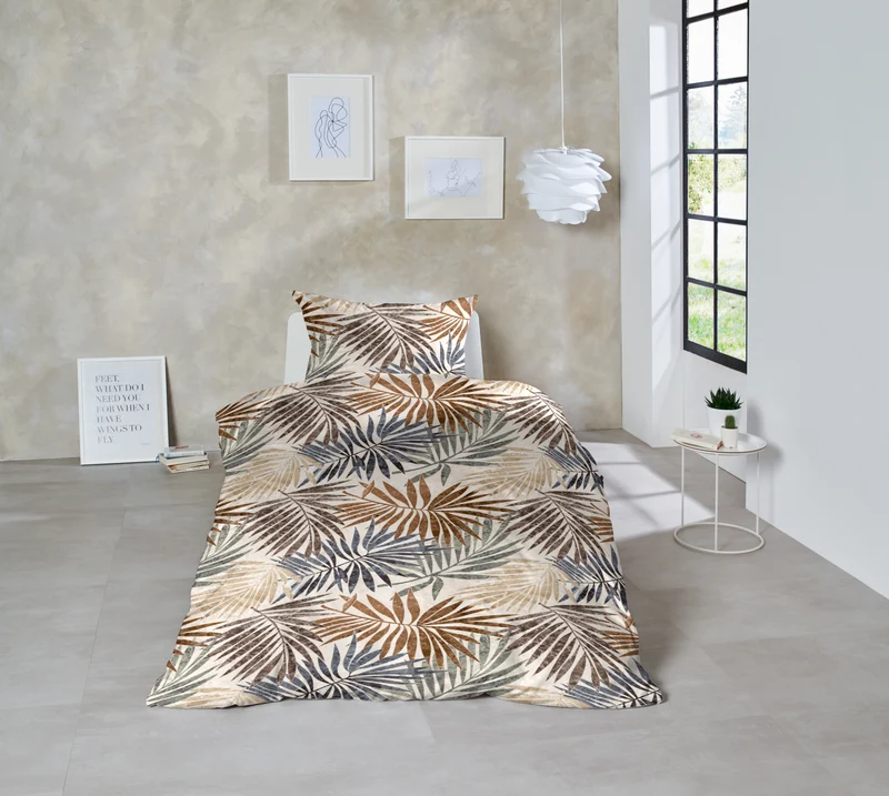 Zeo Living Bettwäsche Mako-Satin Herbst Blätter