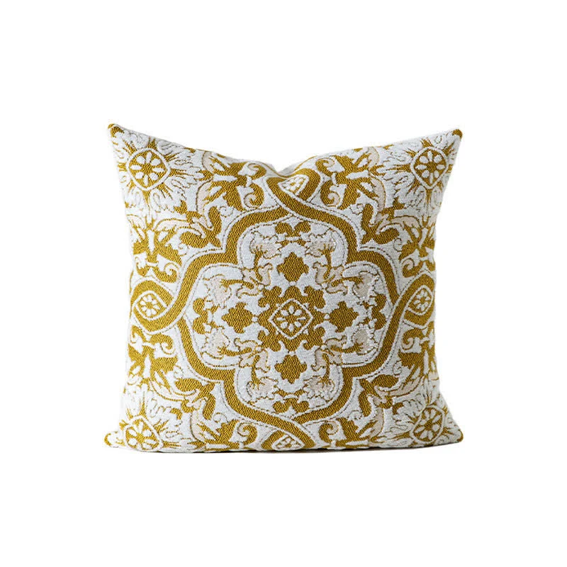 Jacquard-Kissenbezug mit Ton-in-Ton-Medaillonmuster