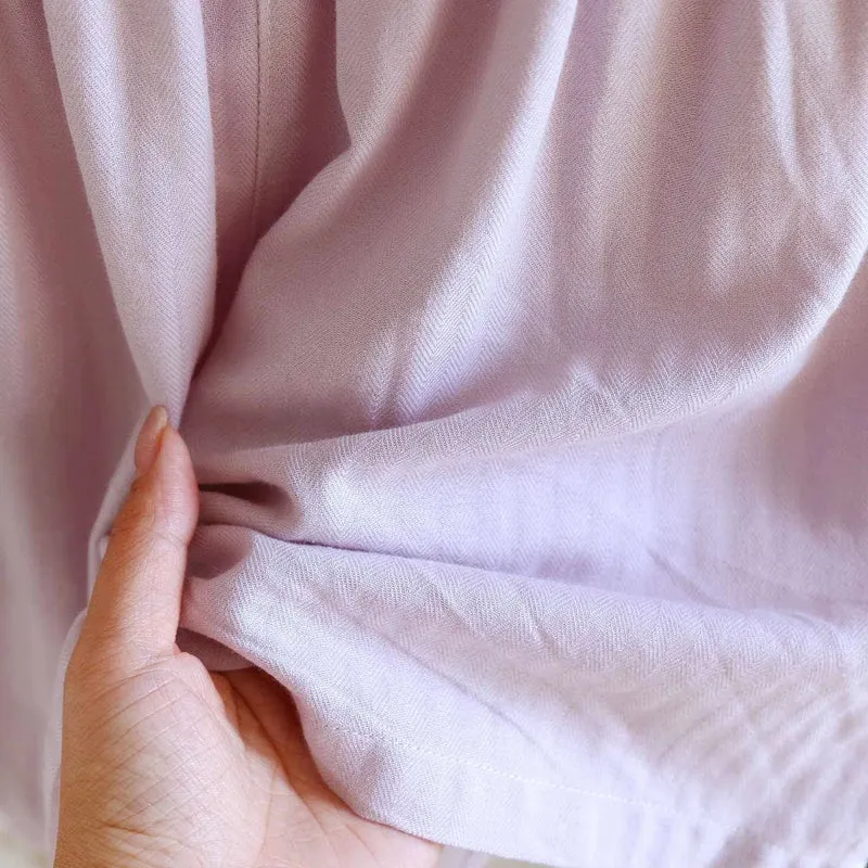 Kurzes Pyjama-Set in Unifarbe mit Spitzenbesatz