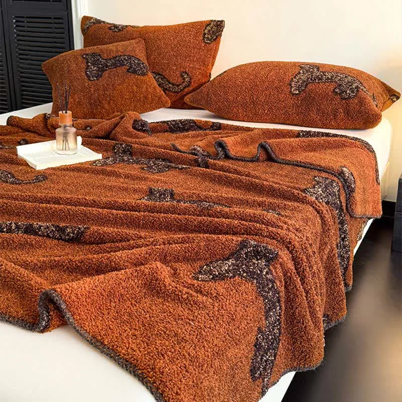 Vintage Leopard Flauschige Kuscheldecke