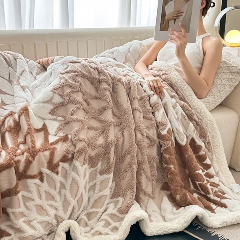 Sherpa-Decke mit floralem Muster