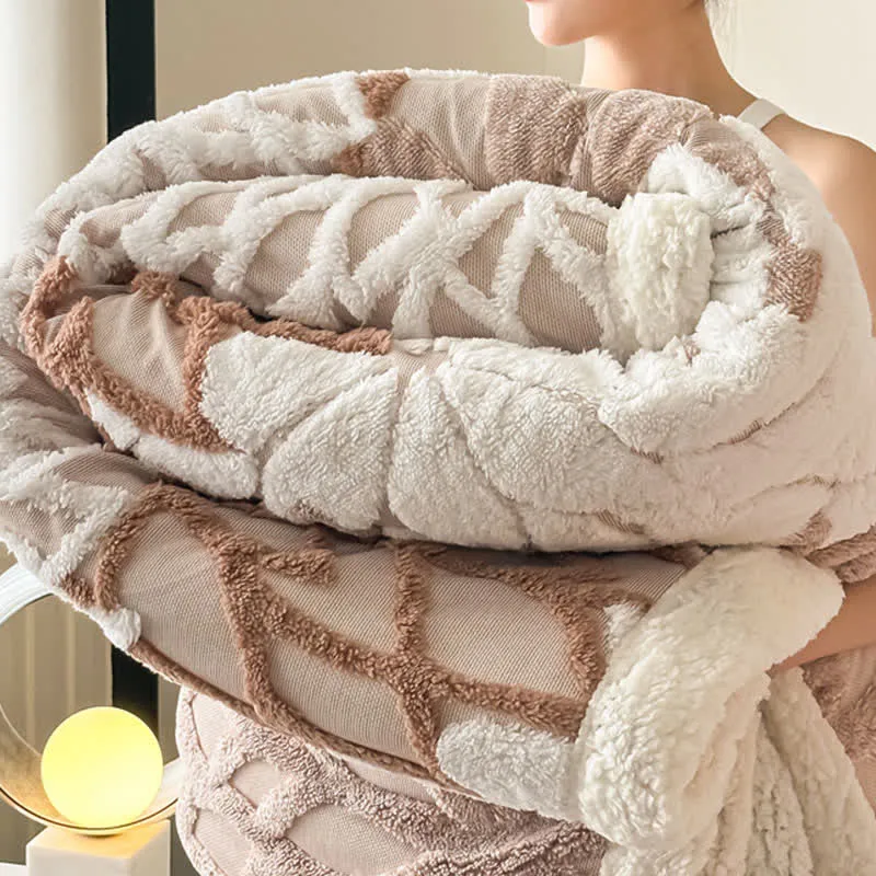 Sherpa-Decke mit floralem Muster