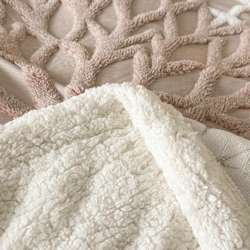 Sherpa-Decke mit floralem Muster