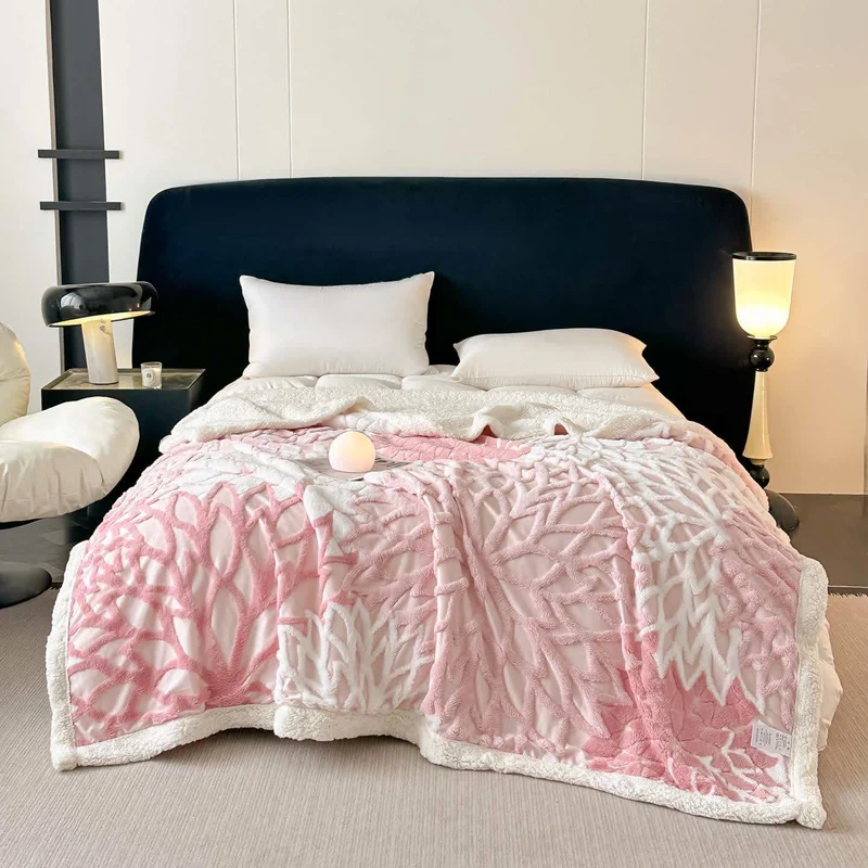 Sherpa-Decke mit floralem Muster