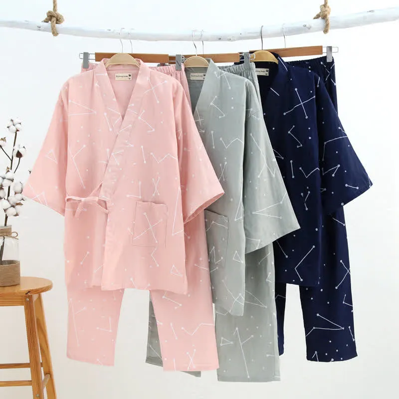 Partner-Kimono-Loungewear aus Baumwolle