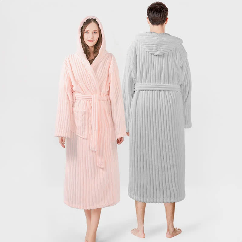 Unisex Wolkenweicher Kapuzen-Plüschbademantel