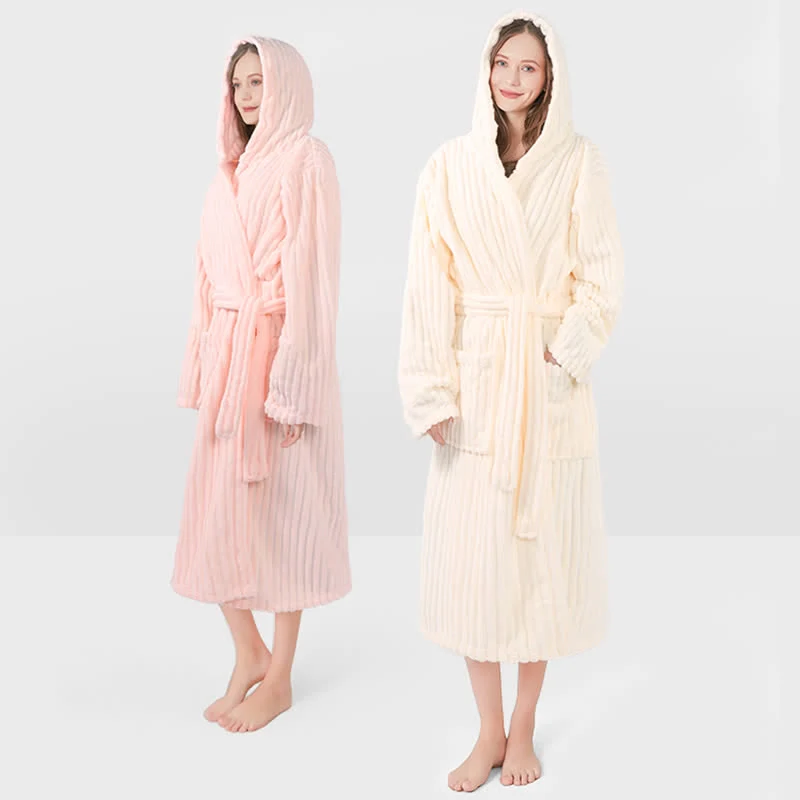 Unisex Wolkenweicher Kapuzen-Plüschbademantel