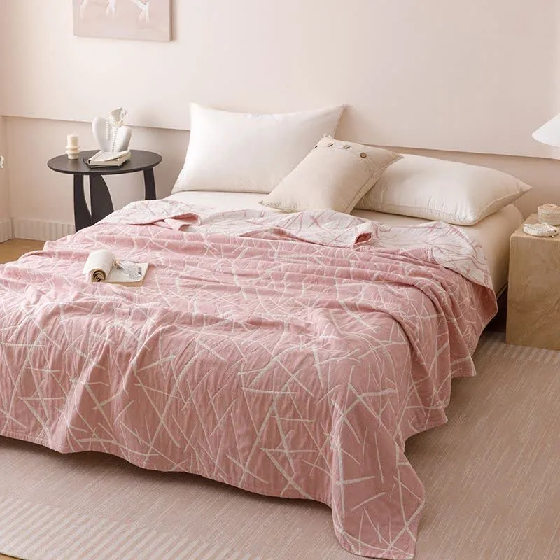 Moderne geometrische Jacquard-Baumwollgaze-Steppdecke