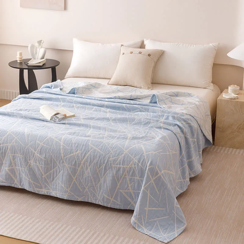 Moderne geometrische Jacquard-Baumwollgaze-Steppdecke