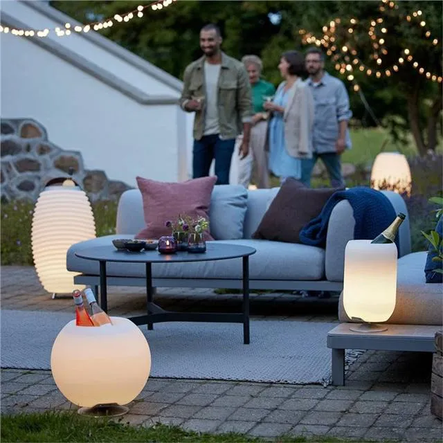 Kooduu Sphere Silber LED-Lampe, Bluetooth Lautsprecher