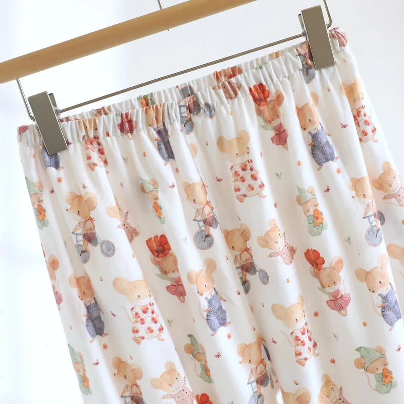 Loungewear-Set aus gebürsteter Baumwolle mit Cartoon-Tiermotiven