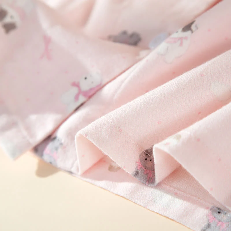 Niedliches Loungewear-Set aus gebürsteter Baumwolle mit Hunde- und Katzenmotiven