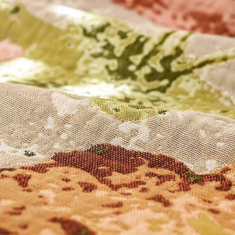 Ownkoti Impressionist Floral Jacquard Baumwollgaze-Steppdecke