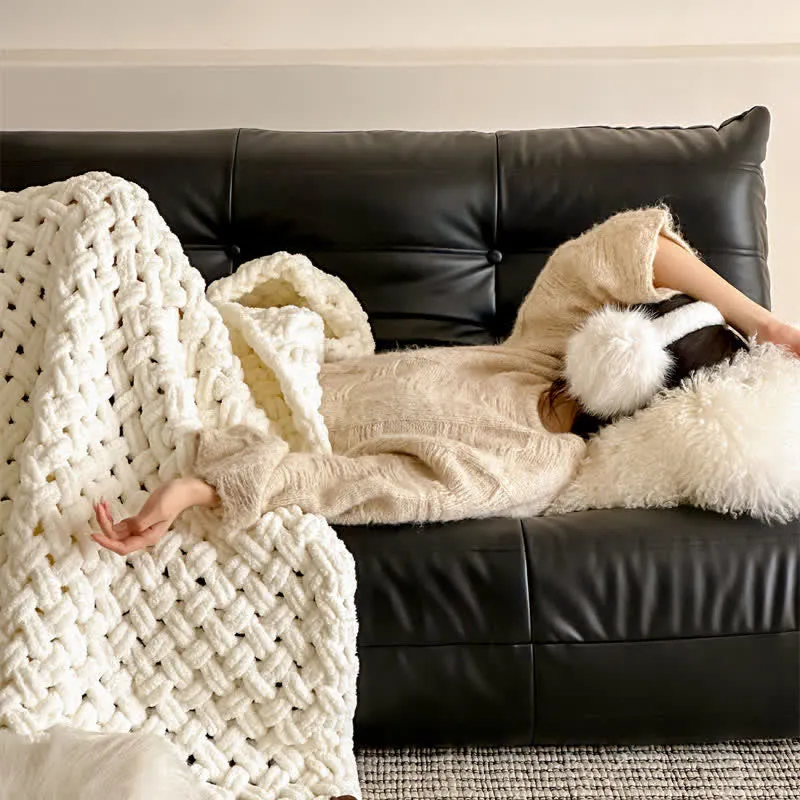 Grobstrick-Handwebdecke