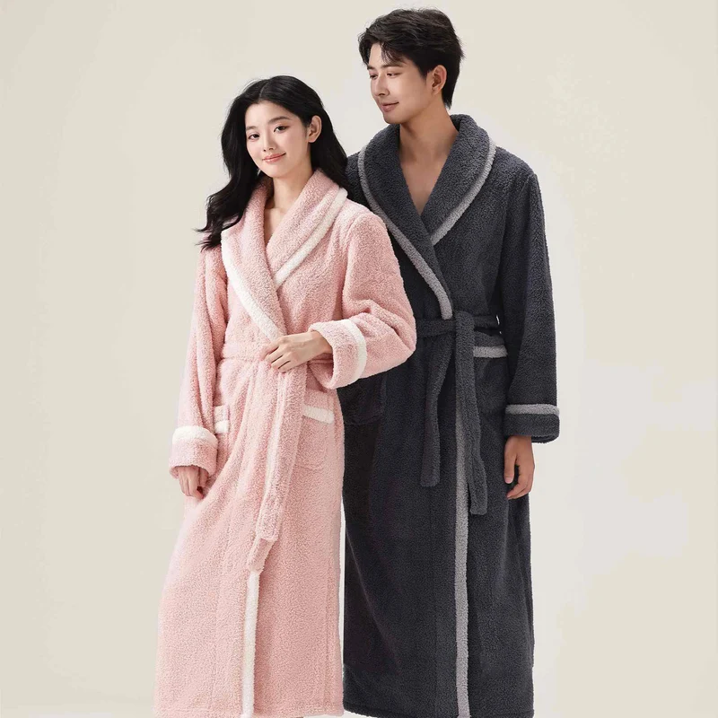 Unisex Fleece Plüsch-Bademantel