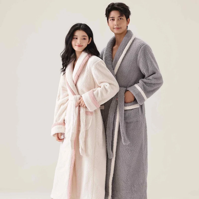 Unisex Fleece Plüsch-Bademantel
