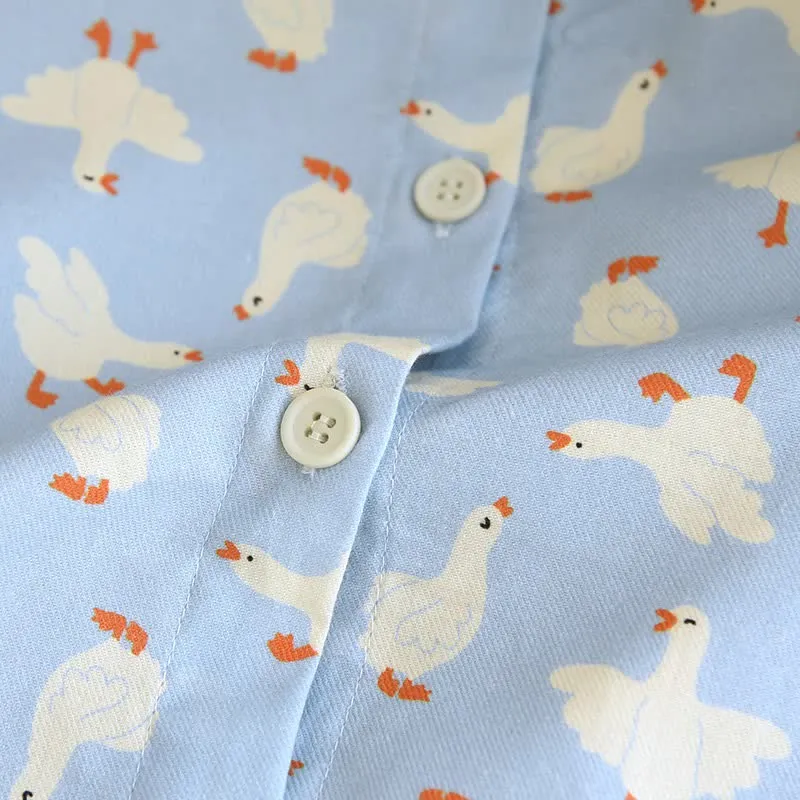 Loungewear-Set aus gebürsteter Baumwolle von Goose