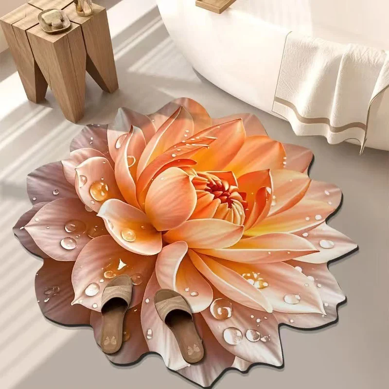 Bunter Teppich mit floralem 3D-Effekt