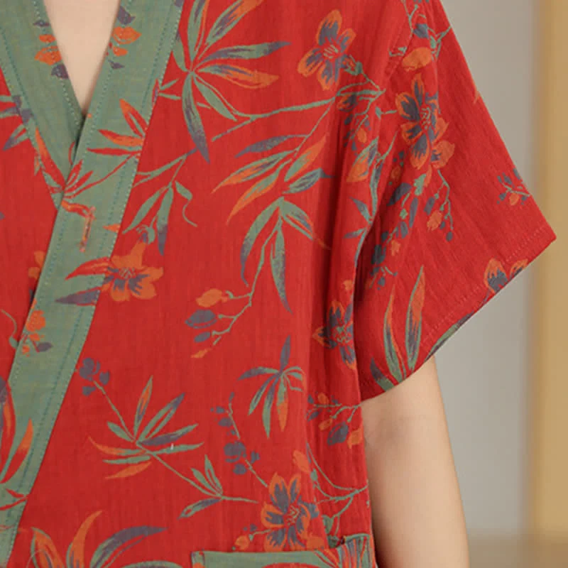 Schnelltrocknender Kimono-Pyjama aus Baumwollgaze