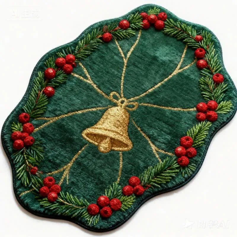 Weihnachtsglocken-Teppich in Form eines Lotusblatts