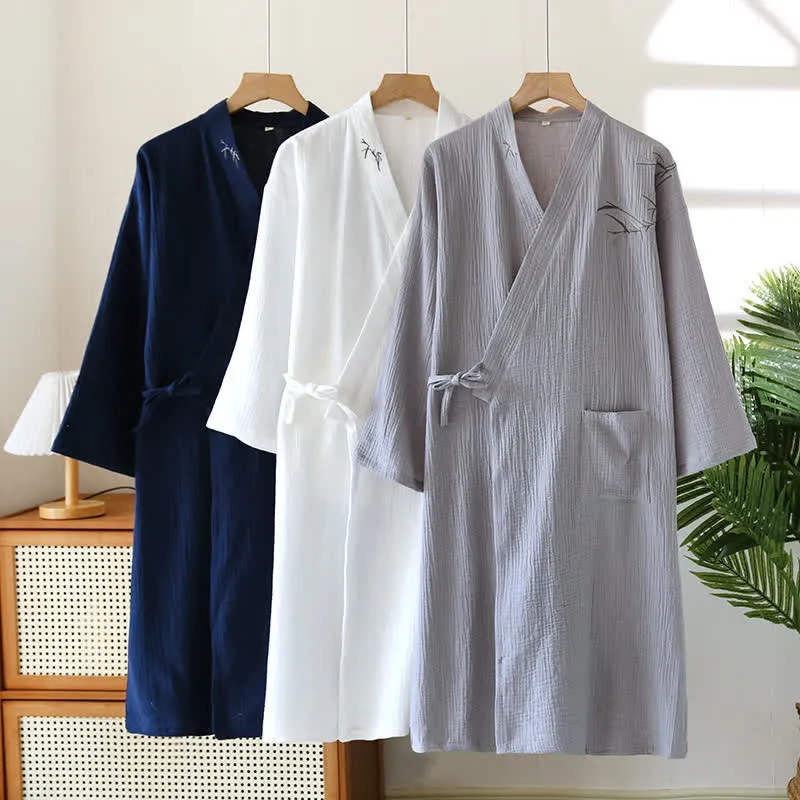 Unisex-Bademantel aus Bambus-Baumwoll-Gaze