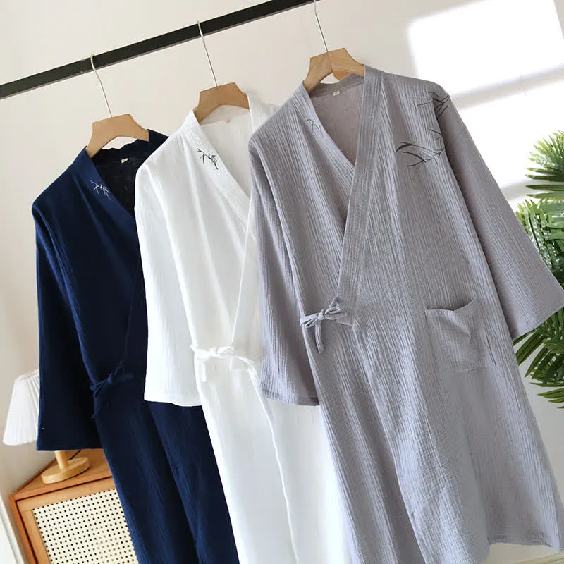 Unisex-Bademantel aus Bambus-Baumwoll-Gaze