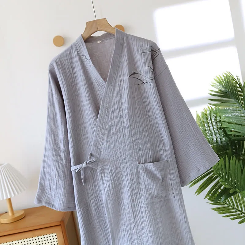 Unisex-Bademantel aus Bambus-Baumwoll-Gaze