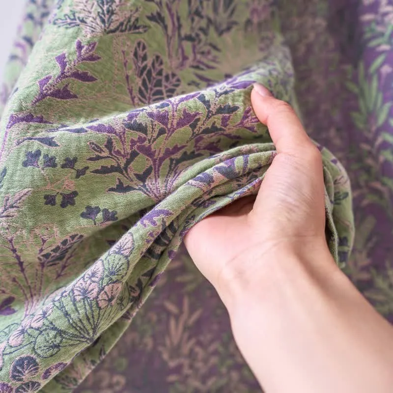 Kimono-Robe aus Baumwollgaze mit botanischem Bezug
