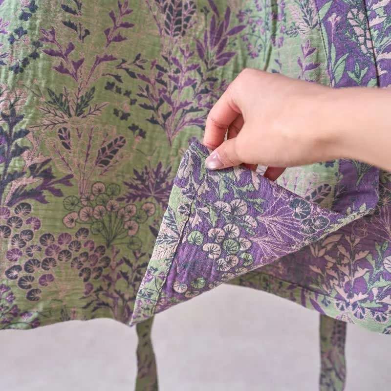 Kimono-Robe aus Baumwollgaze mit botanischem Bezug