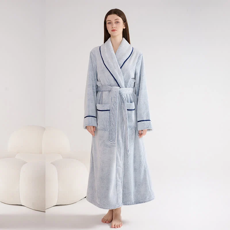 Unisex Plüschbademantel, einfarbig, warm