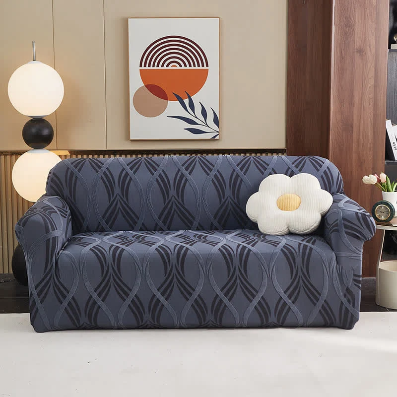 Jacquard-Elastik-Sofaüberzug mit rutschfester Oberfläche