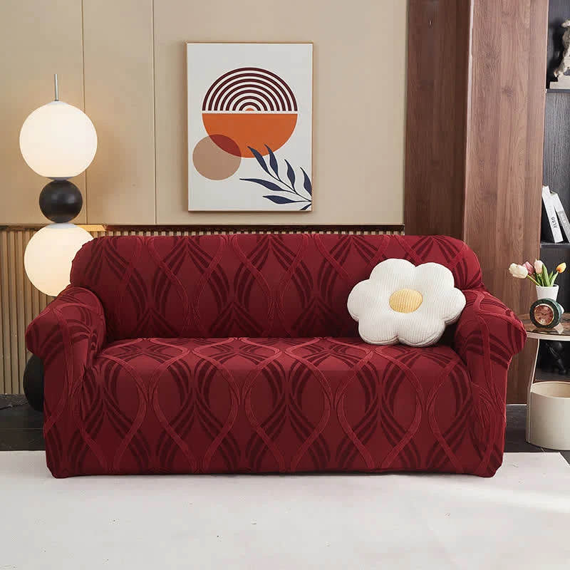 Jacquard-Elastik-Sofaüberzug mit rutschfester Oberfläche