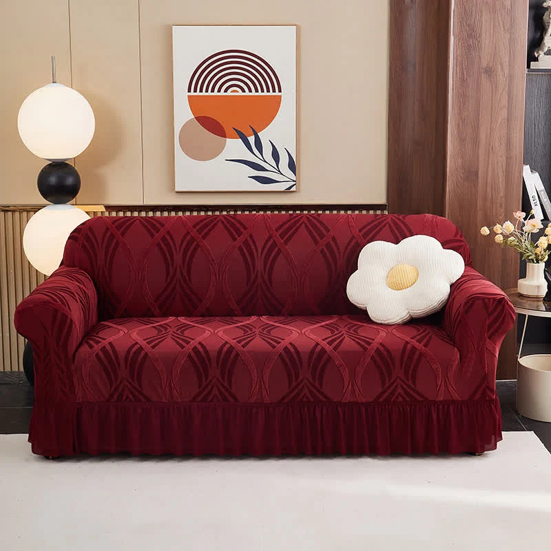 Jacquard-Elastik-Sofaüberzug mit rutschfester Oberfläche