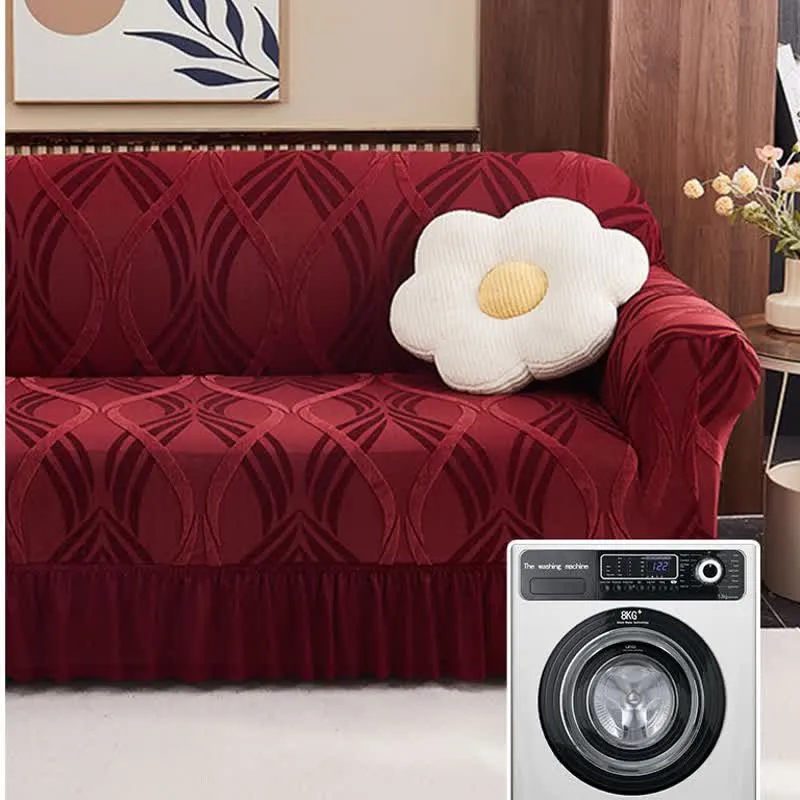 Jacquard-Elastik-Sofaüberzug mit rutschfester Oberfläche
