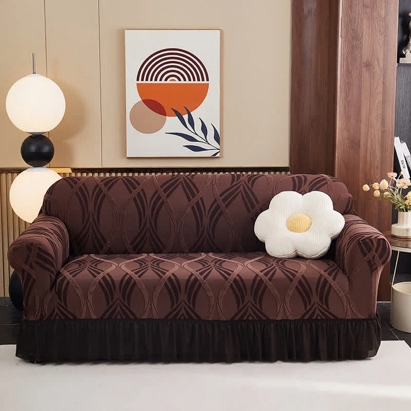 Jacquard-Elastik-Sofaüberzug mit rutschfester Oberfläche