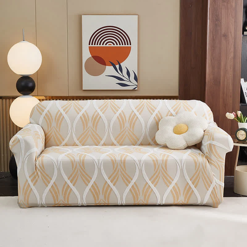 Jacquard-Elastik-Sofaüberzug mit rutschfester Oberfläche