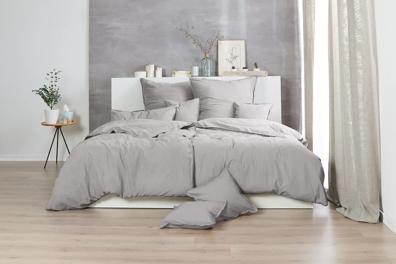 Zeo Living Bettwäsche Stonewashed mehrfarbig